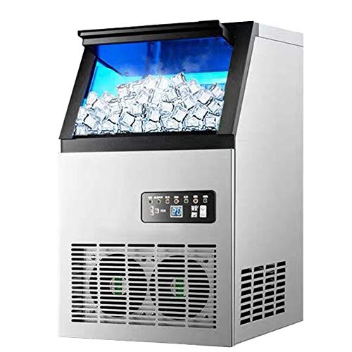 MáQuina Fabricadora De Hielo Industrial, MáQuina Fabricadora De Hielo Comercial, MáQuina De Hielo De 45 Kg, FabricacióN De Hielo RáPida De 12-18 Minutos, Limpieza AutomáTica,Connectedtobucketwater