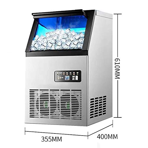 MáQuina Fabricadora De Hielo Industrial, MáQuina Fabricadora De Hielo Comercial, MáQuina De Hielo De 45 Kg, FabricacióN De Hielo RáPida De 12-18 Minutos, Limpieza AutomáTica,Connectedtobucketwater