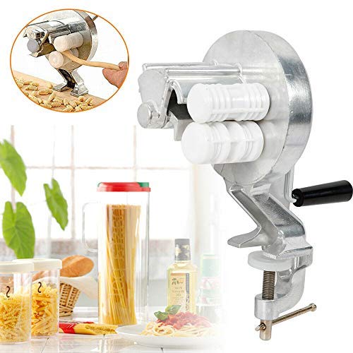 máquina para pasta manual, máquina para la pasta en casa (Lasagne/Fettuccine/tagliolini), acero cromado, plata