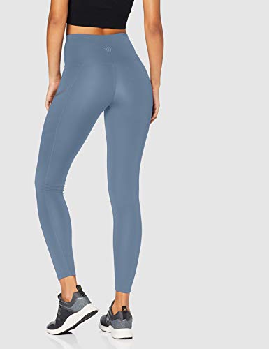 Marca Amazon - AURIQUE Mallas para Correr con Tiro Alto Mujer, Azul (China Blue), 36, Label:XS