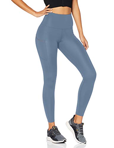 Marca Amazon - AURIQUE Mallas para Correr con Tiro Alto Mujer, Azul (China Blue), 36, Label:XS