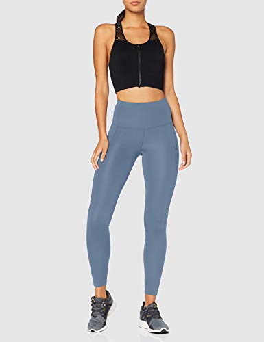 Marca Amazon - AURIQUE Mallas para Correr con Tiro Alto Mujer, Azul (China Blue), 36, Label:XS