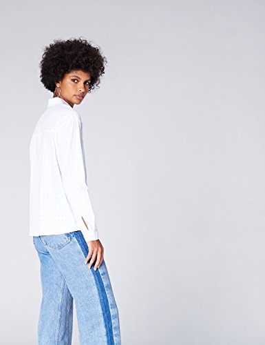 Marca Amazon - find. Blusa de Lunares para Mujer, Blanco (Spotted Print), 36, Label: XS