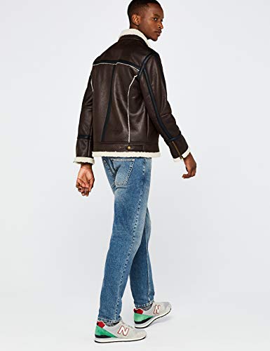 Marca Amazon - find. Chaqueta Aviador Hombre, Marrón (Chocolate brown Chocolate brown), M, Label: M