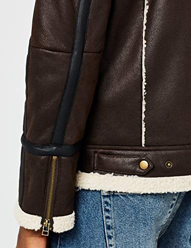 Marca Amazon - find. Chaqueta Aviador Hombre, Marrón (Chocolate brown Chocolate brown), M, Label: M