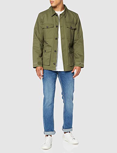 Marca Amazon - find. Guerrera de Algodón Hombre, Verde (Khaki), L, Label: L