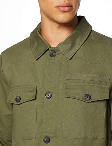 Marca Amazon - find. Guerrera de Algodón Hombre, Verde (Khaki), L, Label: L