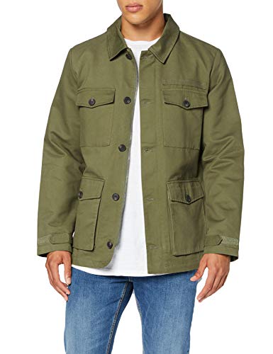 Marca Amazon - find. Guerrera de Algodón Hombre, Verde (Khaki), L, Label: L