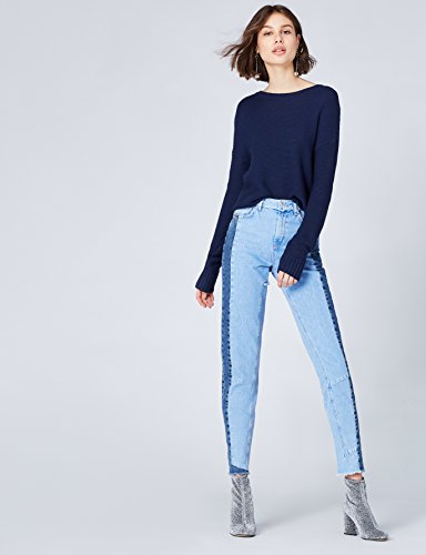 Marca Amazon - find. Jersey de Algodón para Mujer, Azul (Navy), 38, Label: S