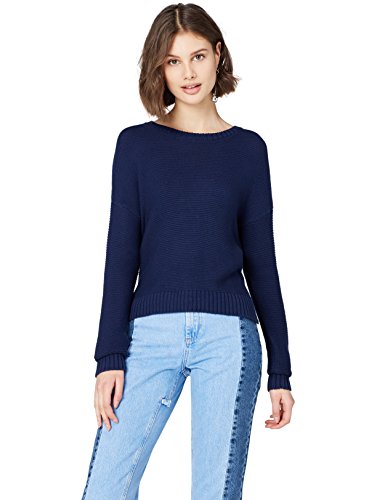 Marca Amazon - find. Jersey de Algodón para Mujer, Azul (Navy), 38, Label: S