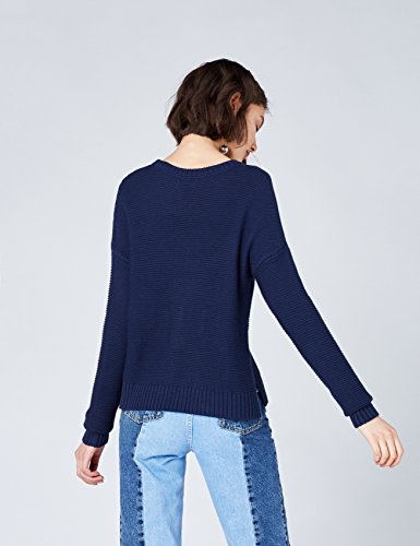 Marca Amazon - find. Jersey de Algodón para Mujer, Azul (Navy), 38, Label: S