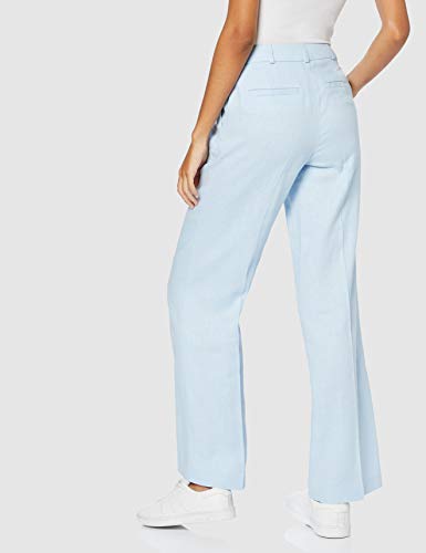 Marca Amazon - find. Pantalón Ancho de Lino Mujer, Azul (Sky Blue), 44, Label: XL