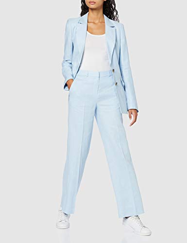Marca Amazon - find. Pantalón Ancho de Lino Mujer, Azul (Sky Blue), 44, Label: XL