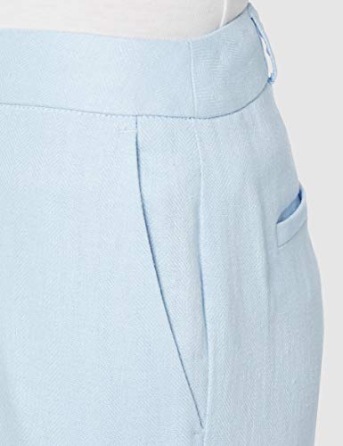 Marca Amazon - find. Pantalón Ancho de Lino Mujer, Azul (Sky Blue), 44, Label: XL