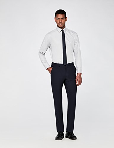 Marca Amazon - find. Pantalón Clásico de Corte Recto Hombre, Azul (Navy), 38W / 33L, Label: 38W / 33L