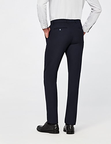 Marca Amazon - find. Pantalón Clásico de Corte Recto Hombre, Azul (Navy), 38W / 33L, Label: 38W / 33L