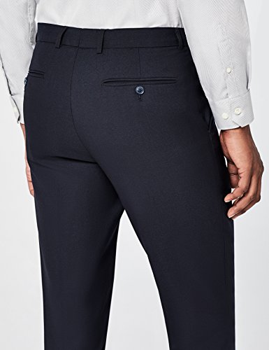 Marca Amazon - find. Pantalón Clásico de Corte Recto Hombre, Azul (Navy), 38W / 33L, Label: 38W / 33L