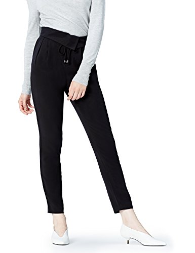 Marca Amazon - find. Pantalones de Pinzas para Mujer, Negro (Black), 40, Label: M