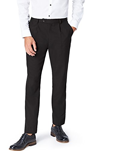 Marca Amazon - find. Pantalones de Vestir para Hombre, Negro (Black), 30W / 29L, Label: 30W / 29L