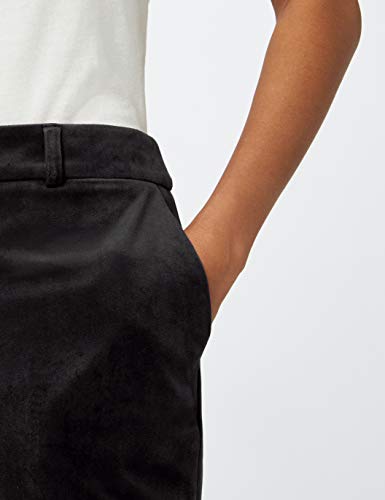 Marca Amazon - find. Velvet Trouser, Pantalones de Traje para Mujer, Negro (Black), 42, Label: L