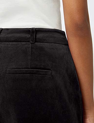Marca Amazon - find. Velvet Trouser, Pantalones de Traje para Mujer, Negro (Black), 42, Label: L