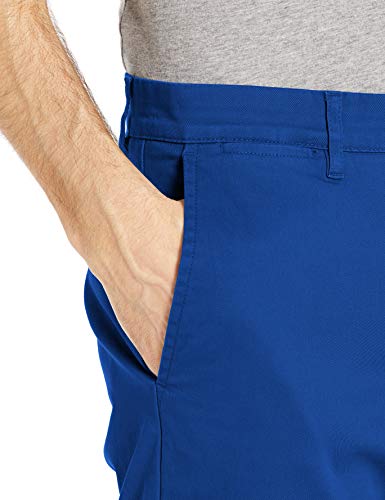 Marca Amazon - Goodthreads - Pantalón chino elástico de corte entallado, con efecto lavado y cómodo para hombre, Azul brillante, 28W x 28L