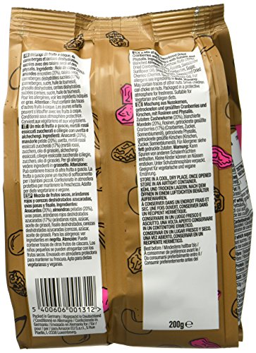 Marca Amazon - Happy Belly Mezcla de frutas y frutos secos con arándanos rojos, 7 x 200gr