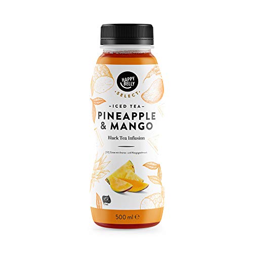 Marca Amazon - Happy Belly Select Té helado de mango y piña, 12 x 500 ml