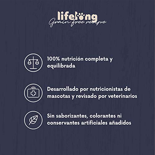 Marca Amazon - Lifelong Alimento seco completo con pollo fresco para perros de razas medianas y grandes, receta sin cereales - 5kg*2