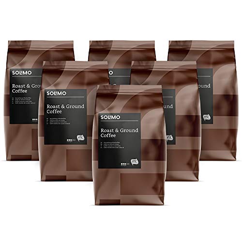 Marca Amazon - Solimo Café molido Aroma compatible con todos los usos - certificado UTZ, 1,36 kg (6 x 227g)