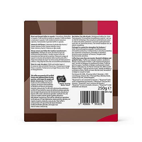 Marca Amazon - Solimo Cápsulas Espresso Intenso, compatibles con Nespresso - café certificado UTZ, 100 cápsulas (2 x 50)