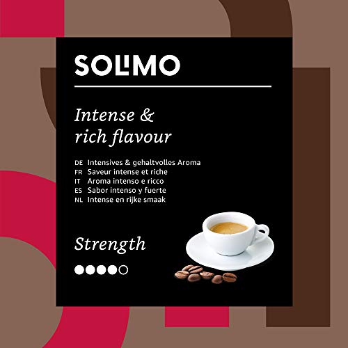 Marca Amazon - Solimo Cápsulas Espresso Intenso, compatibles con Nespresso - café certificado UTZ, 100 cápsulas (2 x 50)