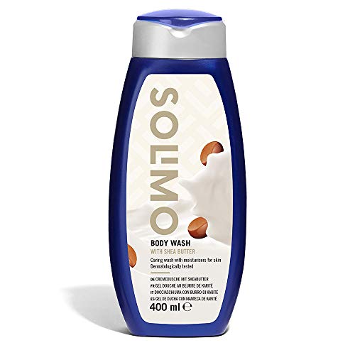 Marca Amazon - Solimo Gel de ducha con manteca de Karité- Paquete de 6 (6 Botellas x 400 ml)