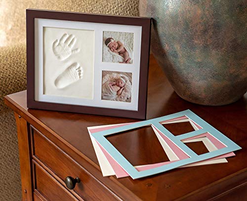 Marco para Fotos y Huellas de Bebé – Cuadro con Arcilla para Modelado de Manos y Pies de Niños y Niñas. Regalo Original para Nacimientos, Bautizos, Cumple Mes, Primer Año y Baby Showers | No Tóxico