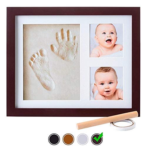 Marco para Fotos y Huellas de Bebé – Cuadro con Arcilla para Modelado de Manos y Pies de Niños y Niñas. Regalo Original para Nacimientos, Bautizos, Cumple Mes, Primer Año y Baby Showers | No Tóxico