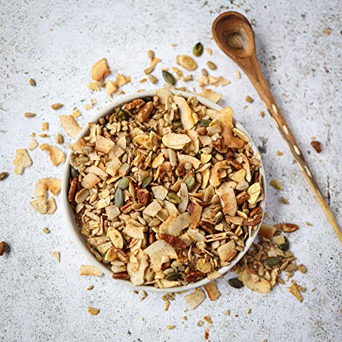 Maria Lucia's Keto Granola 1KG, Pecana y Almendra – Bajo en Carbohidratos – Sin Gluten – Sin Azúcar, Sal o Aceite de Palma – Alta fibra – Cereal de desayuno saludable y natural – LCHF – Bolsa de 1 kg