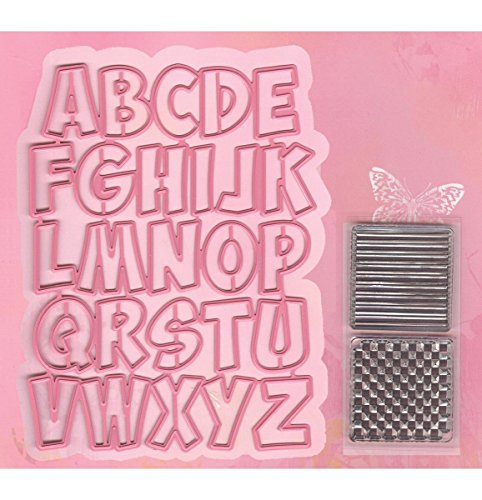 Marianne Design Collectables Troqueles Alfabeto, Metal, Rosa, 6.6x6.5x3 cm
