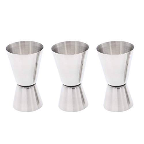 Markcur - Juego de 3 vasos medidores de acero inoxidable para cócteles