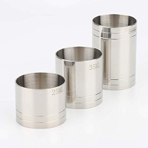 Markcur - Vaso medidor de cócteles (acero inoxidable, 25 ml, 35 ml, 50 ml) 25ml 25ml
