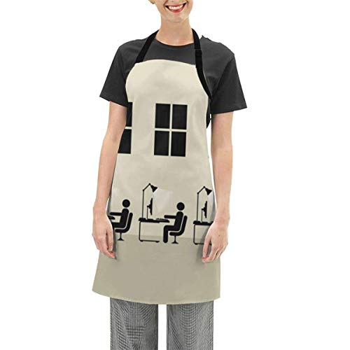 Marlon Kitty Delantal Ajustable a Menudo Trabajando Horas Extras Cocina Cocina Delantal de Babero de Chef Suave para Hacer Dibujos de Barbacoa al Aire Libre