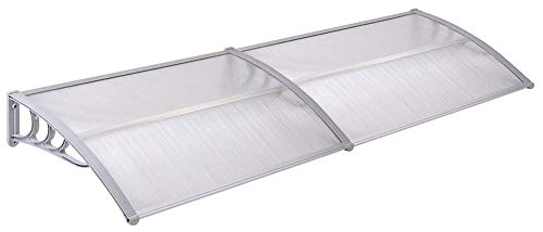 Marquesina Toldo Techo para Puerta de Entrada Terraza Policarbonato 5 Tamaños Disponible V2Aox, Size:200 x 90 cm