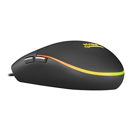 Mars Gaming MMG Ratón RGB Flow, Sensor Óptico 3200 DPI, Antideslizante Negro