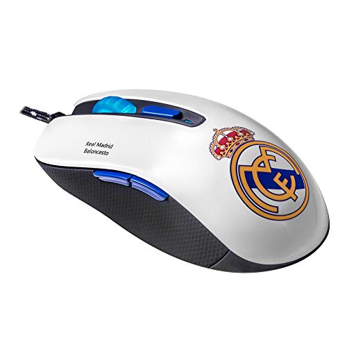 Mars Gaming MMRM, Ratón Oficial Real Madrid RGB, 3200DPI, Ergonómico, Blanco
