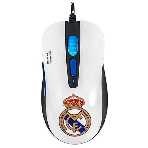 Mars Gaming MMRM, Ratón Oficial Real Madrid RGB, 3200DPI, Ergonómico, Blanco