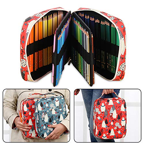 MARSACE Gran Capacidad Estuches Portalápices Multicapa Impermeable Ranuras Pluma Organizador Artista Principiante Estudiante Niños Chica Práctico Soporte para Arte Maquillaje Coméstico Pájaro
