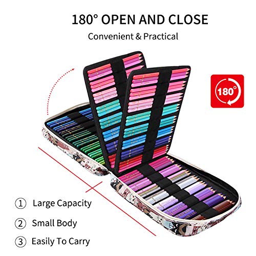 MARSACE Gran Capacidad Estuches Portalápices Multicapa Impermeable Ranuras Pluma Organizador Artista Principiante Estudiante Niños Chica Práctico Soporte para Arte Maquillaje Coméstico Pájaro