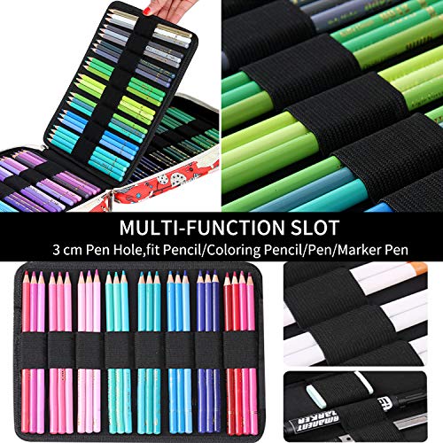 MARSACE Gran Capacidad Estuches Portalápices Multicapa Impermeable Ranuras Pluma Organizador Artista Principiante Estudiante Niños Chica Práctico Soporte para Arte Maquillaje Coméstico Pájaro