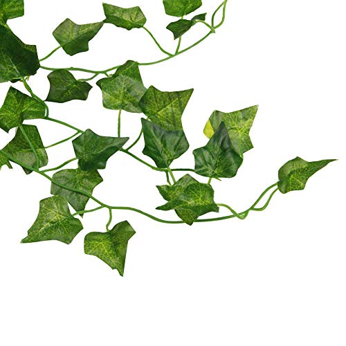 Martha & Ivan - Guirnalda de hiedra artificial para decoración de bodas, fiestas, jardín y hogar, plástico, Paquete de 14 hiedra, 14 Pack Ivy