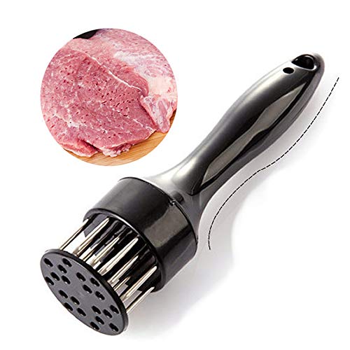 Martillo de Filete de Aguja de ablandador de Carne para ablandar Ternera con Carne de Cerdo y Aves de Corral en la Cocina,silenciosa y sin Salpicaduras(Negro)
