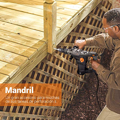 Martillo Perforador, 7J energía de impacto, TACKLIFE 1500W,SDS Plus Mandril, 4 Funciones in 1 con embrague de seguridad, utilizado para concreto, metal y piedra - TRH01A
